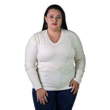 Imagem de Suéter Feminino City Lady by Facinelli Plus Size 658122 Offwhite-Feminino