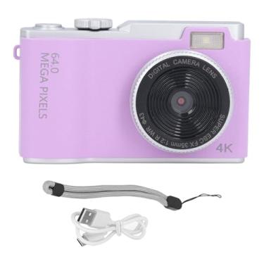 Imagem de Câmera digital 48MP 1080p 2,4 polegadas Tela 16x Zoom Evite a câmera selfie compacta portátil agitada para viagem (Roxo)