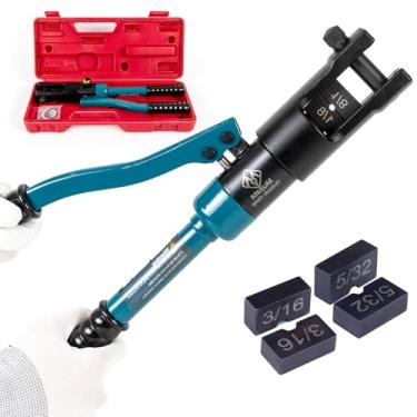 Imagem de Muzata cabo personalizado trilho hidráulico mão crimper, ferramenta de swage 60Ton para 1/8" 5/32" 3/16" aço inoxidável encaixe - kit de alternância potente para baralho de escada corda CT01, CT1