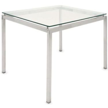 Imagem de Mesa Lateral Dakot Tampo Vidro Base Cromada 60 cm (LARG) - 41168 - Sun