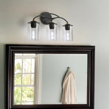 Imagem de GZZBMY E27 Luzes de parede de banheiro Iluminação moderna para banheiro com cúpula de vidro transparente Luzes espelhadas arandela de parede para barbeador cozinha quarto sala de estar (lâmpada não