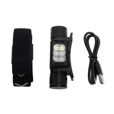 Imagem de Lanterna de farol de LED 7 Modos Modos USB Liga de alumínio recarregável Luz de cabeça leve à prova d'água para camping de caminhada ao ar livre reparando