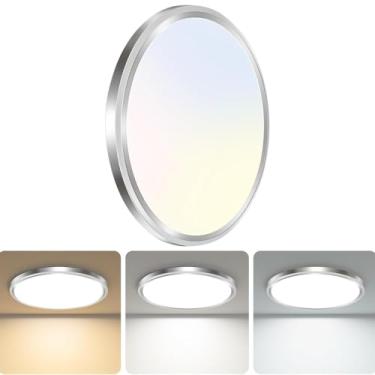 Imagem de zemty Luminária De Teto Led, 6,5 Polegadas, 12 W, 1200 Lm, Pequena Luz Embutida, Temperaturas Cor Ajustáveis 3000 K, 4000 K E 6500 Iluminação Redonda Plana Embutida Para Cozinha, Armário, Corredor,