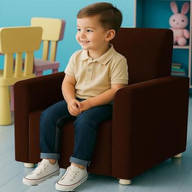 Imagem de Poltrona Infantil Cadeira Sofá Angel Mini Para Crianças Terra
