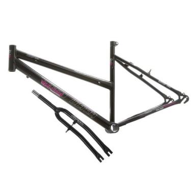 Imagem de Quadro Aro 26 Ultra Bikes em Aço Carbono com Garfo Feminino, Preto, Ar