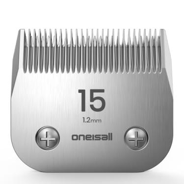 Imagem de oneisall Grandmaster Pro 1 Lâmina de substituição profissional para tosar cães 15, lâmina de tosquiadeira para cães ultra borda – Feita de aço carbonizado, resiste ao calor e à ferrugem com bordas