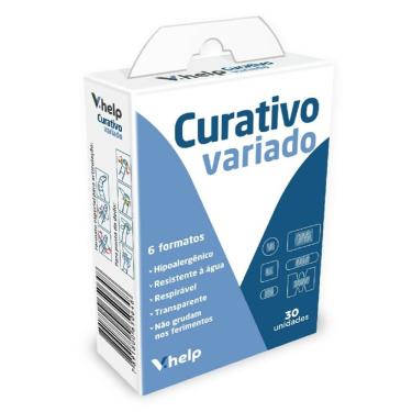 Imagem de Curativos Variados V.Help 6 Formatos 30 Unidades