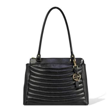 Imagem de Bolsa Couro Ombro Tote Matelasse Preto - Le Postiche