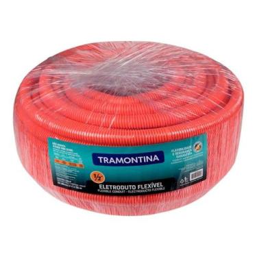 Imagem de Eletroduto Corrugado 20mm 1/2 Laranja 50m Tramontina