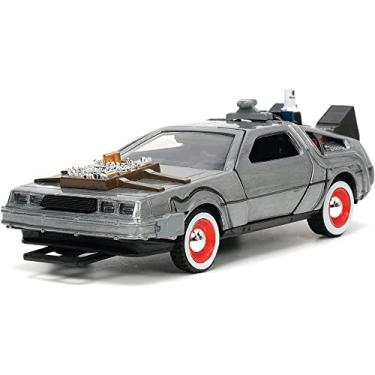 Imagem de DeLorean DMC (Time Machine) Brushed Metal "Back to the Future Part III" (1990) Movie "Hollywood Rides" Series 1/32 Diecast Model Car by Jada