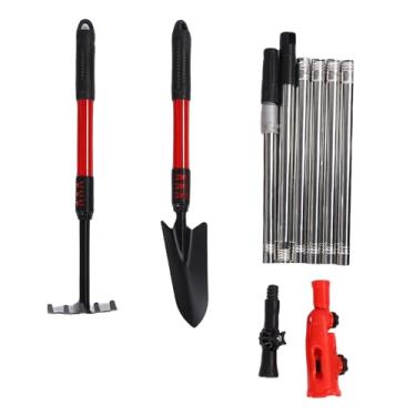 Imagem de Aqur2020 Ferramentas de Limpeza da Calha, Colher de Calha Com Postes de Extensão e Adaptadores de ângulo, Ferramenta de Ancinho Mais Limpa para Telhado e Jardim