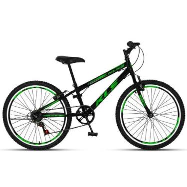 Imagem de Bicicleta Aro 24 Kls Sport Gold V-Brake Mono 7V, Preto, Verde