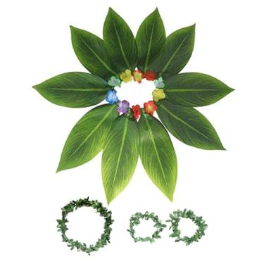 Imagem de YIJU Saia de folhas de flores havaianas saia de capim luau da dança fantasia de roupas de dança, Saia de 15 Folhas