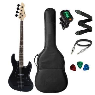 Imagem de Kit Contra Baixo Passivo 4 Cordas Rockwave Rjb4 Bk