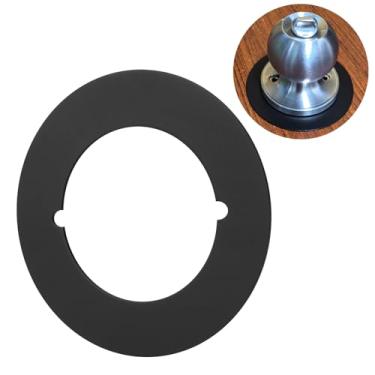 Imagem de Siwil Placa traseira de fechadura para cicatriz, aço inoxidável, diâmetro de 8,5 cm - pacote com 2 (preto, formato redondo)