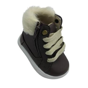 Imagem de Botinha Sapatinho Infantil Unissex Com Pelinho Marrom (Marrom, BR, Bebê, Numérico, 18)