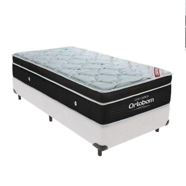 Imagem de Cama + Box Colchão Molas Ensacadas Solteiro Ortobom Elegant Pillow Branco