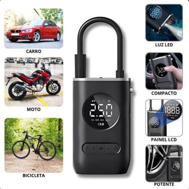 Imagem de Compressor de Ar Digital Portátil, Ideal para Pneus de Carro, Bike e M