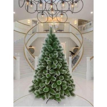 Imagem de Árvore Pinheiro De Natal Luxo Cor Verde E Neve Flocos 1,80m 420 Galhos