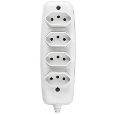 Imagem de Tomada em Barra Quadrupula 2P 10A 250 Volts Branca - 26340 ILUMI