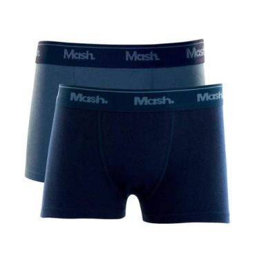 Imagem de Kit 2 Cuecas Boxer Infantil Mash 110.07 Marinho e Azul, Azul, Marinho,
