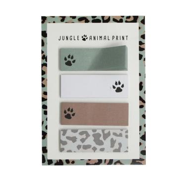Imagem de Marcador de Página Le Adesivo Decorado Animal Print com 04 Blocos de 20 Folhas Cada 4,5X1,5cm