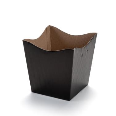 Imagem de CACHEPOT DE PAPELÃO QUADRADO 15 PARA FLORES E PRESENTES. (PRETO)