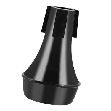 Imagem de simhoa Surdina para trompete, surdina reta para trompete, para iniciantes, substituição para performance em palco, redução de ruído clássica, jazz, baixo, Preto