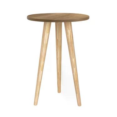 Imagem de Mesa de Canto Theo com Pés Madeira Natural - Reller Móveis Mezzo Fosco