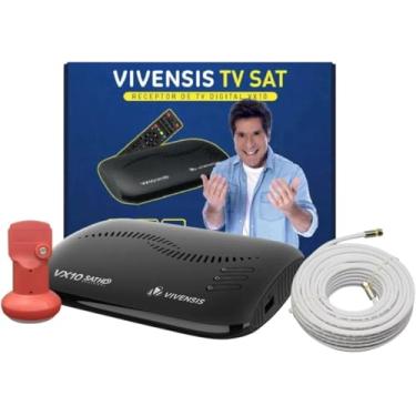 Imagem de Kit Aparelho Digital Vx10 + Lnbf Simples + Cabo 15m