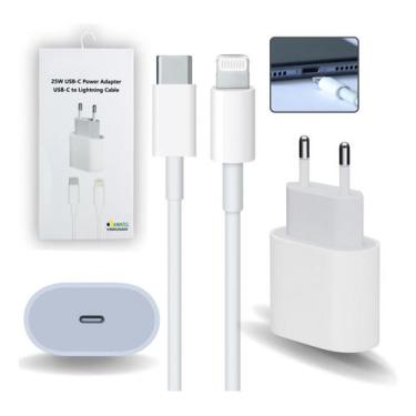 Imagem de Carregador Fonte Turbo 25w Cabo Compatível com iPhone Xr 11 12 13 14 -