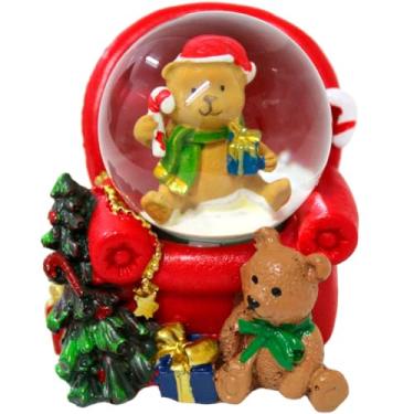 Imagem de Enfeite Natalino Mini Globo Neve Decorativo Papai Noel e Urso Charmoso 6cm (Urso)