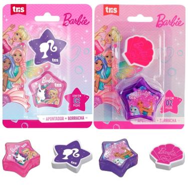 Imagem de KIT ESCOLAR APONTADOR COM DEPÓSITO + BORRACHA BARBIE - TRIS