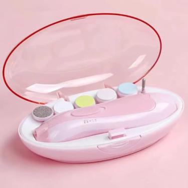 Imagem de Aparador Elétrico De Unha Para Bebê, Cortador Com Lixa Suave, Kit Com 6 Lixas, Silencioso, Iluminação LED, Portátil