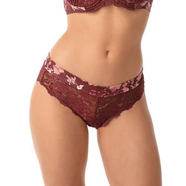 Imagem de Calcinha Calça Baixa DeMillus Sisi 54162, Vinho barolo, PE
