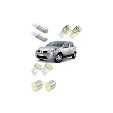 Imagem de Kit Lampadas Led Renault Sandero Teto Placa Ré Farolete - Blue Lion