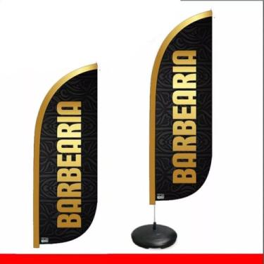 Imagem de Kit Completo Wind Banner para Barbearia, Bandeira com Haste e Base (2,70 Metros)