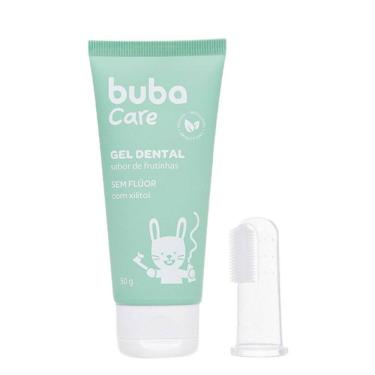 Imagem de Gel Dental e Escova Massageadora Infantil 50g Vegano Sabor Frutinhas Extrato de Camomila Buba