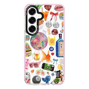 Imagem de ChiCaseVer Capa para Samsung Galaxy S25+, colagem retrô peculiar, TPU fino Y2K divertido compatível com MagSafe e proteção contra quedas de grau militar e proteção de câmera para mulheres e meninas