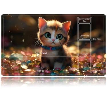 Imagem de Jogo de cartas Playmat BVDIKMI Cute Kawaii Cat 60x35cm MTG TCG