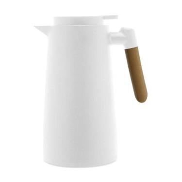 Imagem de Garrafa Térmica Wood Fashion Com Termômetro Led 1 Litro Branca - Brava