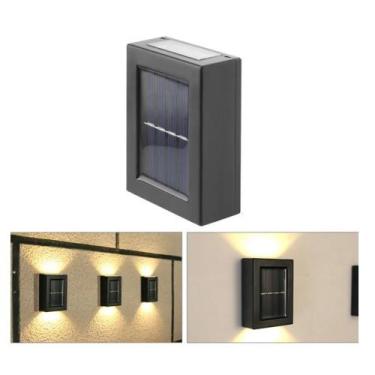 Imagem de 2x Arandela Solar Slim 2 Focos Luminaria Parede Externa Ip65 - Goldens