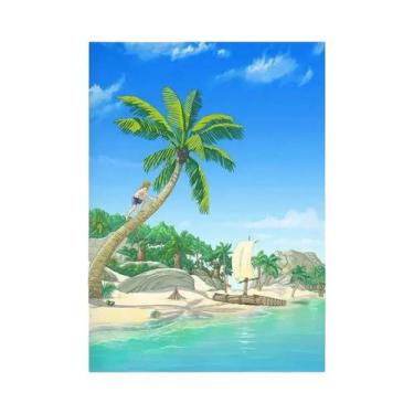 Imagem de Pôster De Lona Do Anime Zelda Breath of the Wild Com Paisagem Da Vila 