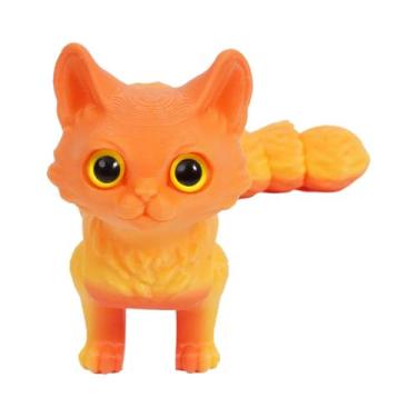Imagem de Estatueta De Gatos Fofos 12/16cm Impressão 3D Miniatura Articulada Dec