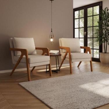 Imagem de Kit 2 Poltrona Decorativa Moderna Para Sala Escritório Xangai Bouclé B
