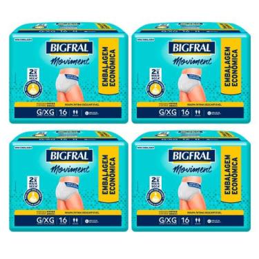 Imagem de Kit 4 Roupa Íntima Bigfral Moviment G/XG 16 Unidades