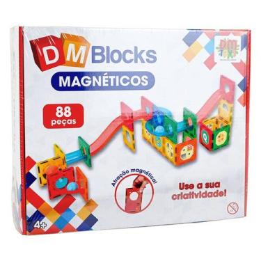 Imagem de Kit blocks magnéticos com 88 peças - dm toys - 6767