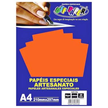 Imagem de Papel A4 Neon Laranja 180g. , Caixa com 20 Unidade, s, Off Paper, Multicor, 10423