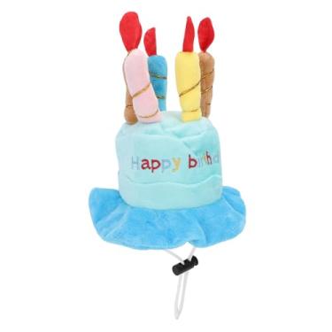 Imagem de TOPINCN Feliz Aniversário Varanda Ganso, Roupa de Ganso de Roupa Com Chapéu de Cupcake e Cachecol para 23 Polegadas de Cimento (Azul)
