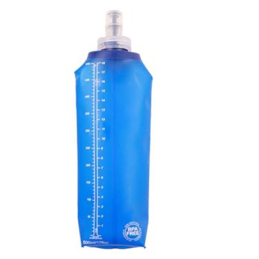 Imagem de Squeeze Dobrável 500ml – Garrafa de Água Compacta para Esportes, Viagens e Academia (Azul)